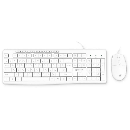 Комплект клавиатура+мышь Oklick S650 проводной, USB, 2000 DPI, белый