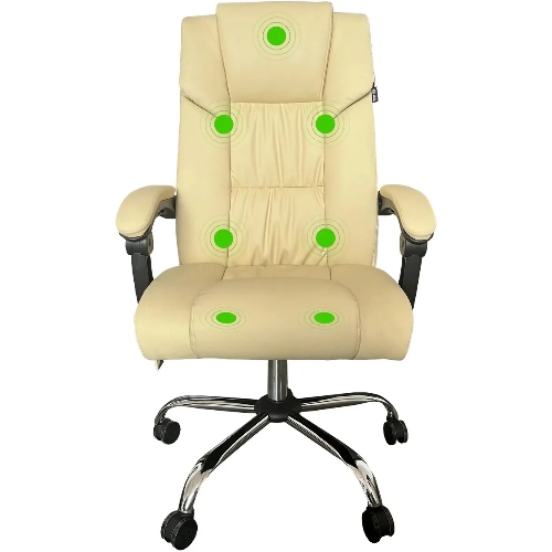 Кресло Cactus CS-CHR-OC04M-WT слоновая кость, экокожа, подголовник