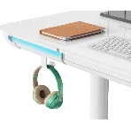 Стол компьютерный Cactus CS-EGD-WT-LED столешница закаленное стекло, белый каркас белый