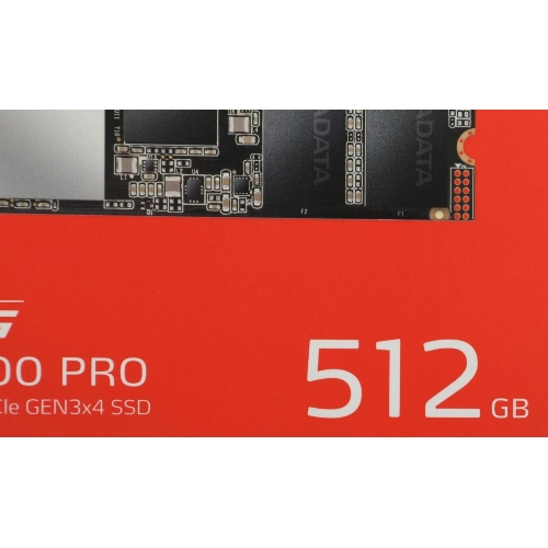Накопитель SSD XPG SX8200 Pro, 512 Gb, PCIe 3.0 x4, M.2 2280, NVMe, R/W 3350/2350, с радиатором