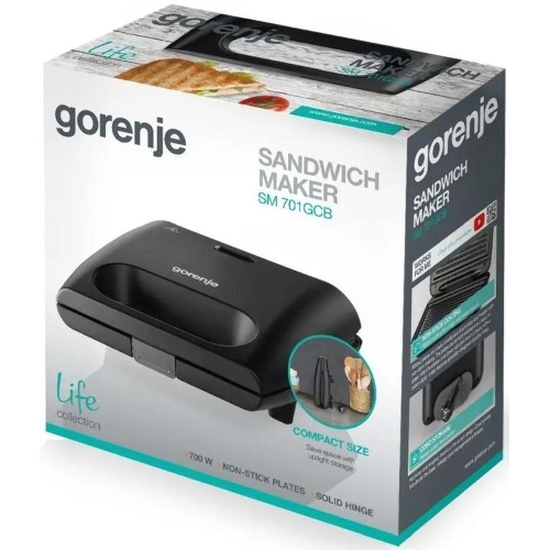 Гриль электрический Gorenje SM701GCB 700Вт черный