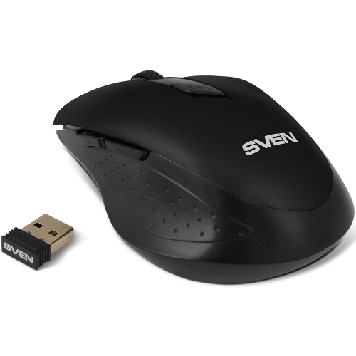Мышь беспроводная SVEN RX-425W черный, 1600 dpi, радиоканал, USB, кнопки - 6