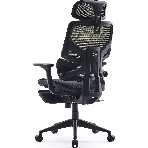 Кресло Cactus CS-CHR-MC01-LGNBK салатовый, сетка, подголовник, подставка для ног
