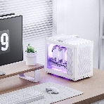 Компьютерный корпус без блока питания JONSBO C6 MAX Handle, Mini-Tower, TG, no fan, 1xUSB-A 3.0 + 1xUSB-C 3.1, mATX, mITX белый