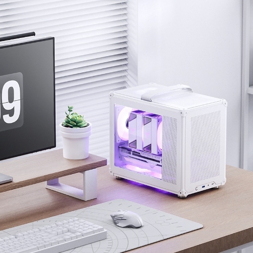 Компьютерный корпус без блока питания JONSBO C6 MAX Handle, Mini-Tower, TG, no fan, 1xUSB-A 3.0 + 1xUSB-C 3.1, mATX, mITX белый