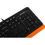Комплект клавиатура+мышь A4Tech FStyler F1010 проводной, USB, 1600 DPI, чёрный/оранжевый