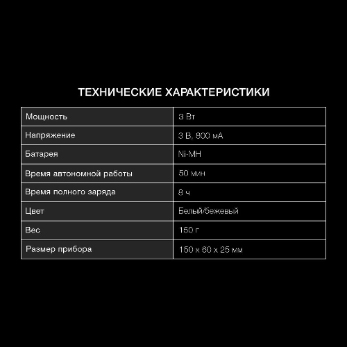 Эпилятор Hyundai H-EP9020 скор.:2 насад.:3 от аккум. белый/бежевый