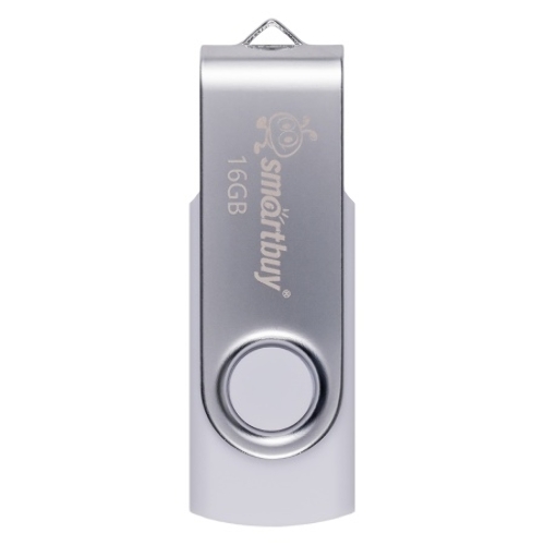 Флешка USB Smartbuy Twist White (SB016GB2TWW), 16Gb, USB 2.0, R/W 15/5, белый/серебристый