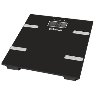 Весы напольные Sakura SA-5073BK 180кг элек черн доп функц