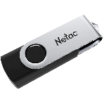 Флешка USB Netac U505 (NT03U505N-004G-20BK), 4Gb, USB 2.0, R/W 70/30, черный/серебристый