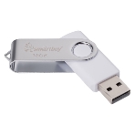 Флешка USB Smartbuy Twist White (SB016GB2TWW), 16Gb, USB 2.0, R/W 15/5, белый/серебристый