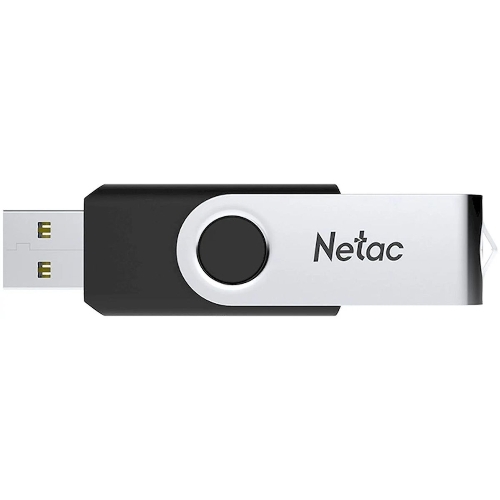 Флешка USB Netac U505 (NT03U505N-004G-20BK), 4Gb, USB 2.0, R/W 70/30, черный/серебристый