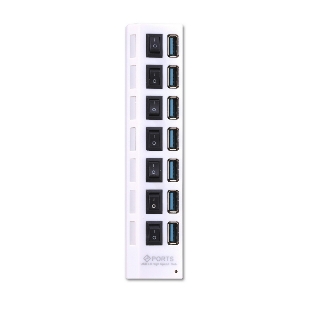 USB-концентратор Smartbuy (SBHA-7307-W) USB 3.0 хаб + выкл., 7 портов, белый