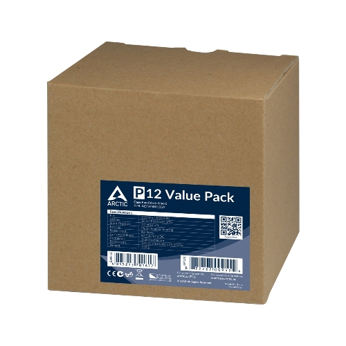 Вентилятор для корпуса Arctic P12 Value pack черный, 120 мм, 1800 об/мин, 22.5 дБ, 3 pin