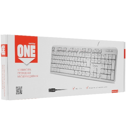 Клавиатура проводная Smartbuy (SBK-210U-W) ONE 210 USB белая