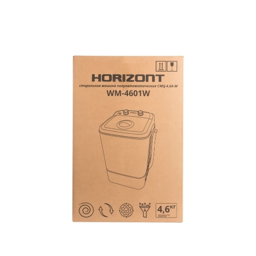 Стиральная машина Horizont WM-4601W черная, загрузка вертикальная 4.6кг, класс: A