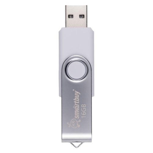 Флешка USB Smartbuy Twist White (SB016GB2TWW), 16Gb, USB 2.0, R/W 15/5, белый/серебристый