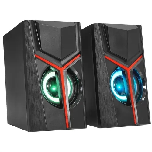 Акустическая система 2.0 Qumo TRON AS007, 10 ВТ, объемное звучание, RGb подсветка, USB/Jack 3,5мм