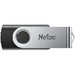 Флешка USB Netac U505 (NT03U505N-004G-20BK), 4Gb, USB 2.0, R/W 70/30, черный/серебристый