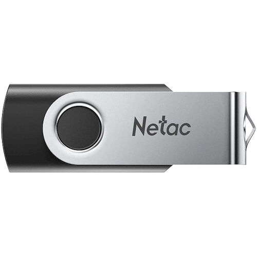 Флешка USB Netac U505 (NT03U505N-004G-20BK), 4Gb, USB 2.0, R/W 70/30, черный/серебристый