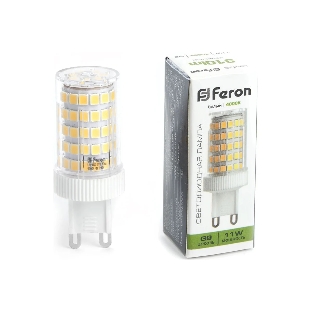 Лампа светодиодная Feron LB-435 11Вт 230В G9 белый капсульная
