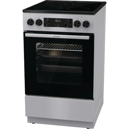 Плита электрическая Gorenje GEC5C41SG серый, конфорок 4 электрических, духовка 70 л, 50 см x 85 см x 59.4 см (без крышки)