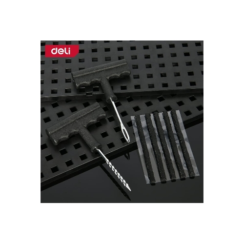 Ремкомплект для бескамерных шин Deli DL120001 (шило, рашпиль, 5 резиновых жгутов)
