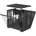 Компьютерный корпус без блока питания PCCOOLER C3 T500 BK, Panoramic Mid Tower, Black, TG, 0.7 SPCC, no fans ATX, mATX, mITX 175/400/200мм 1x2.5