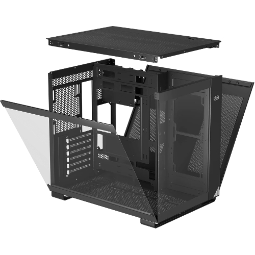 Компьютерный корпус без блока питания PCCOOLER C3 T500 BK, Panoramic Mid Tower, Black, TG, 0.7 SPCC, no fans ATX, mATX, mITX 175/400/200мм 1x2.5