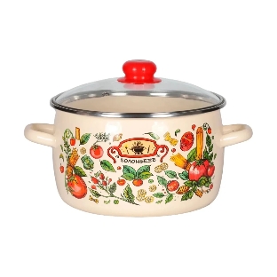 Кастрюля Appetite 1RC181S Болоньезе с крышкой, эмалированная сталь, сфер. 3 л