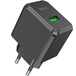 Сетевое зарядное устройство HOCO CS12A 1USB 3.0A QC3.0 18W, черный