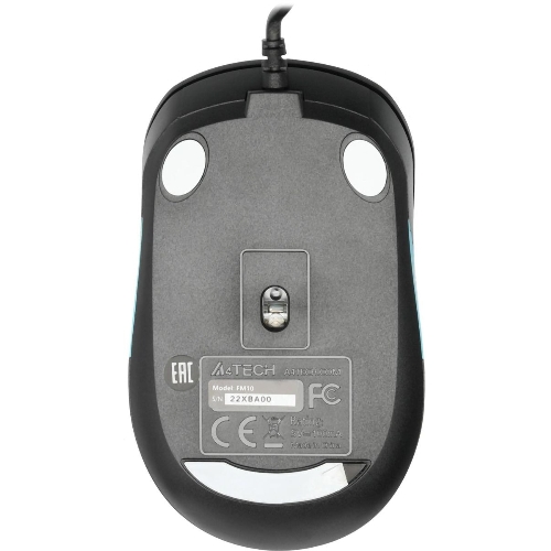 Мышь проводная A4Tech Fstyler FM10 черный/синий, 1600 dpi, USB, кнопки - 4