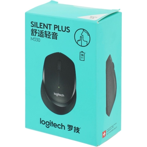Мышь беспроводная Logitech M330 SILENT PLUS белый, 1000 dpi, радиоканал, USB, кнопки - 3