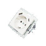 Розетка 1-местная IEK BRITE РЮш11-1-БрБ (BR-R14-16-U22-018-K01) с заземлением, с защитными шторками, 16А, с USB A+C 18 Вт, белый