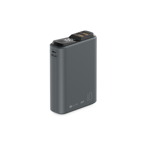 Портативный аккумулятор OLMIO QS-10, 10000mAh, 22.5W QuickCharge3.0/PowerDelivery, LCD, темно-серый