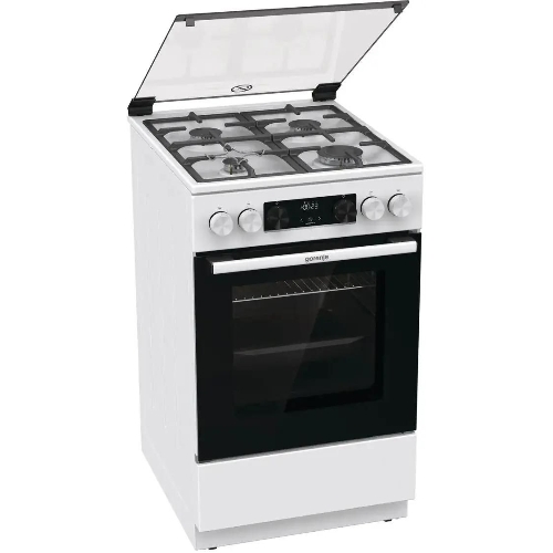 Плита Газовая Gorenje GGI5C22WF, газовая духовка, стеклянная крышка, чугун, белый