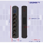 Сетевой фильтр Ippon BK-6-EU-1.8-10-B 1.8 м, 6 розеток, черный, коробка