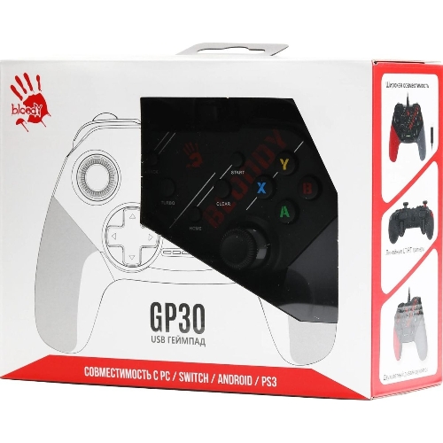 Геймпад A4Tech Bloody GP30 Sports черный/красный USB виброотдача обратная связь