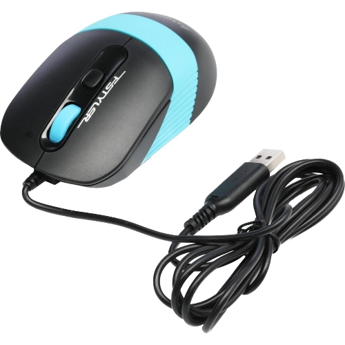 Мышь проводная A4Tech Fstyler FM10 черный/синий, 1600 dpi, USB, кнопки - 4