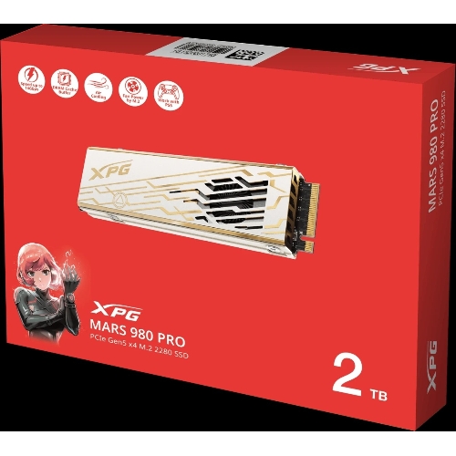 Накопитель SSD ADATA XPG MARS 980 PRO, 2Tb, PCIe 5.0 x4, M.2 2280, NVMe, R/W 14000/13000, с радиатором