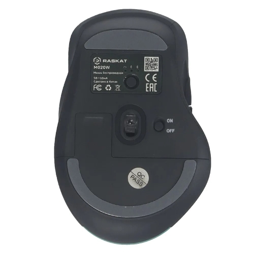 Мышь беспроводная Raskat M020W зеленый/черный, 2400 dpi, радиоканал, Bluetooth, USB, кнопки - 7