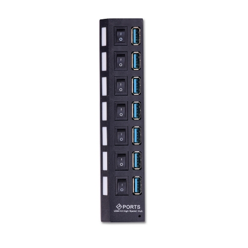 USB-хаб Smartbuy (SBHA-7307-B) USB 3.0 хаб + выкл., 7 портов, черный