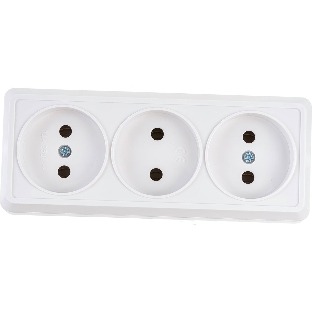 Розетка 3-м ОП Октава 10А IP20 без заземл. бел. IEK ERO30-K01-10-DC