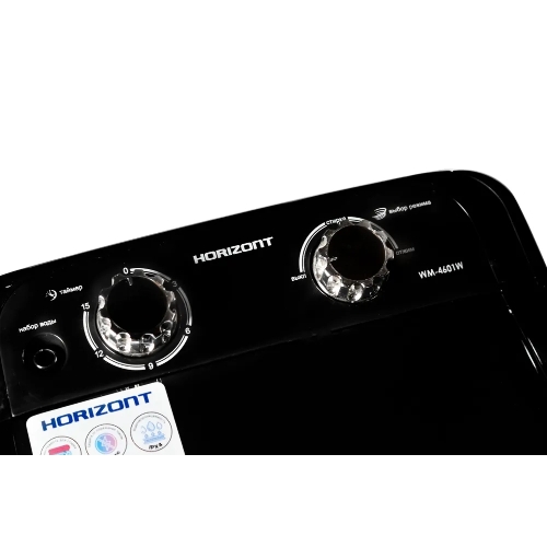 Стиральная машина Horizont WM-4601W черная, загрузка вертикальная 4.6кг, класс: A