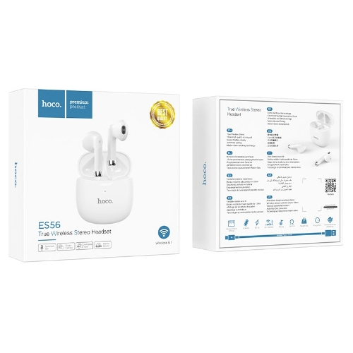 Наушники TWS Hoco ES56 белый, вкладыши, Bluetooth, до 4 ч.