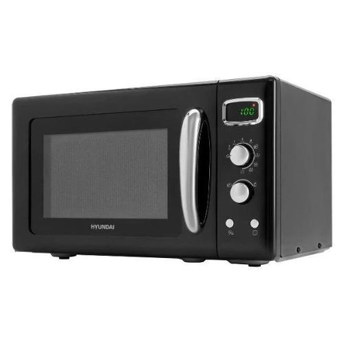 Микроволновая печь Hyundai HYM-D3040 черный, 23 л, 800 Вт, переключатели - кнопки, поворотный механизм