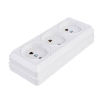 Розетка 3-м ОП Октава 10А IP20 без заземл. бел. IEK ERO30-K01-10-DC