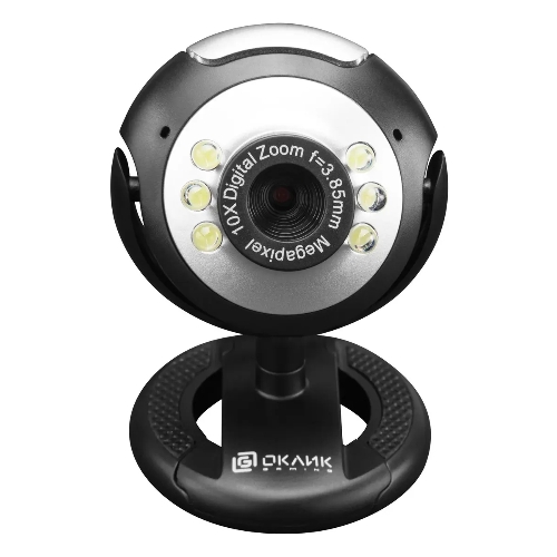 Веб-камера OKLICK OK-C8825 640x480, 30 кадр/с, USB Type-A, микрофон, черный/белый