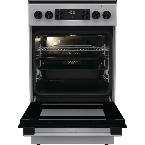 Плита электрическая Gorenje GEC5C41SG серый, конфорок 4 электрических, духовка 70 л, 50 см x 85 см x 59.4 см (без крышки)