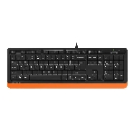 Комплект клавиатура+мышь A4Tech FStyler F1010 проводной, USB, 1600 DPI, чёрный/оранжевый
